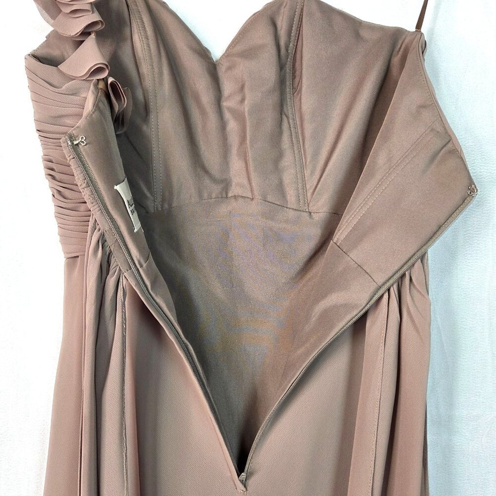 Allure Bridals Stone One Shoulder Sweetheart Long Bridesmaid Gown Women's Size 4 - Picture 6 of 8